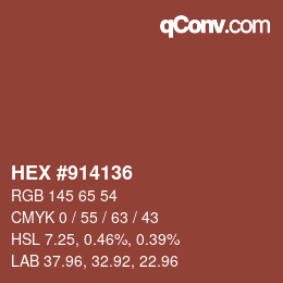 カラーコード: HEX #914136 | qconv.com