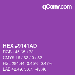 Color code: HEX #9141AD | qconv.com