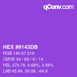 Código de color: HEX #9143DB | qconv.com