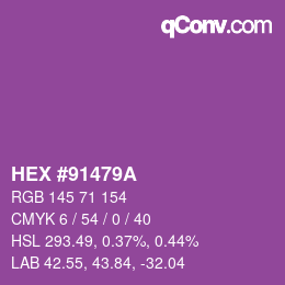 Farbcode: HEX #91479A | qconv.com