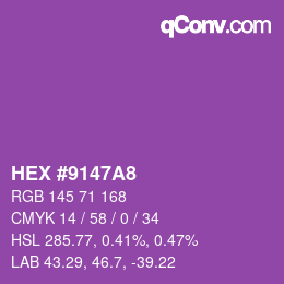 Color code: HEX #9147A8 | qconv.com