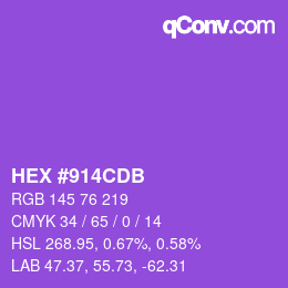 Color code: HEX #914CDB | qconv.com