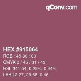 Color code: HEX #915064 | qconv.com