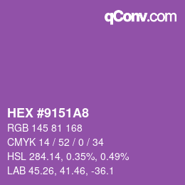 Color code: HEX #9151A8 | qconv.com