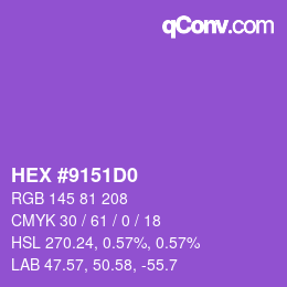 Color code: HEX #9151D0 | qconv.com