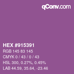 Color code: HEX #915391 | qconv.com