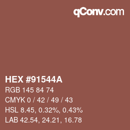 Color code: HEX #91544A | qconv.com