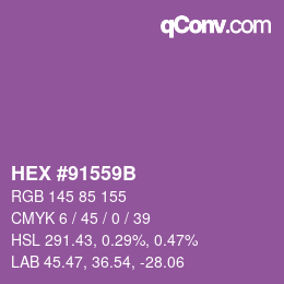 カラーコード: HEX #91559B | qconv.com
