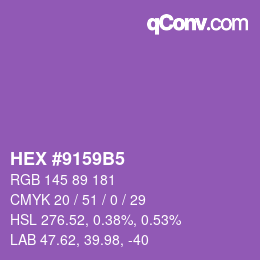 カラーコード: HEX #9159B5 | qconv.com