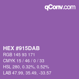 Color code: HEX #915DAB | qconv.com