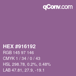 カラーコード: HEX #916192 | qconv.com