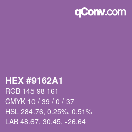カラーコード: HEX #9162A1 | qconv.com