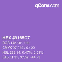 Color code: HEX #9165C7 | qconv.com