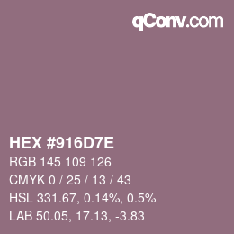 Color code: HEX #916D7E | qconv.com