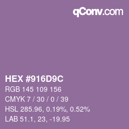 Farbcode: HEX #916D9C | qconv.com