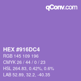 カラーコード: HEX #916DC4 | qconv.com