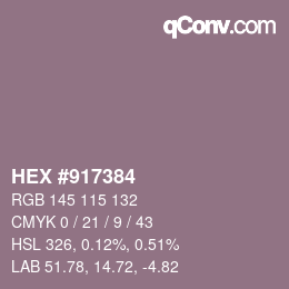 Color code: HEX #917384 | qconv.com