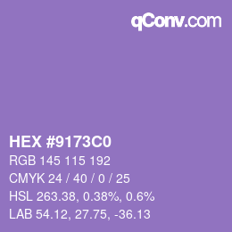 Farbcode: HEX #9173C0 | qconv.com