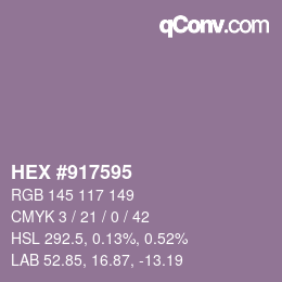 Farbcode: HEX #917595 | qconv.com