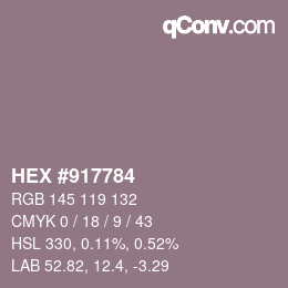 Color code: HEX #917784 | qconv.com