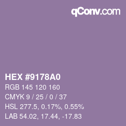 カラーコード: HEX #9178A0 | qconv.com