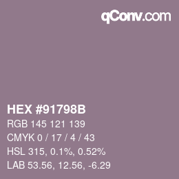 カラーコード: HEX #91798B | qconv.com