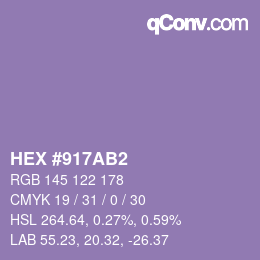 Color code: HEX #917AB2 | qconv.com