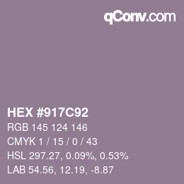 Color code: HEX #917C92 | qconv.com