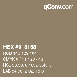 カラーコード: HEX #918168 | qconv.com
