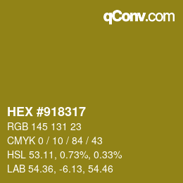 Color code: HEX #918317 | qconv.com