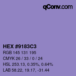 Color code: HEX #9183C3 | qconv.com