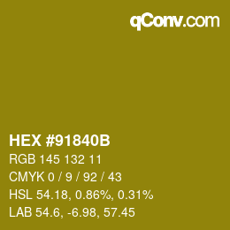 カラーコード: HEX #91840B | qconv.com