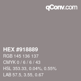カラーコード: HEX #918889 | qconv.com