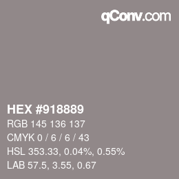 カラーコード: HEX #918889 | qconv.com