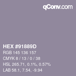 Código de color: HEX #91889D | qconv.com
