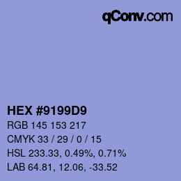 颜色代码: HEX #9199D9 | qconv.com