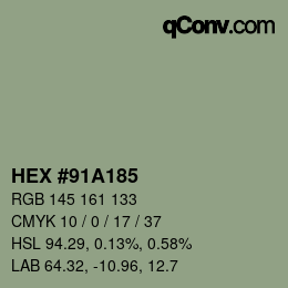 カラーコード: HEX #91A185 | qconv.com