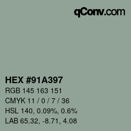 Color code: HEX #91A397 | qconv.com