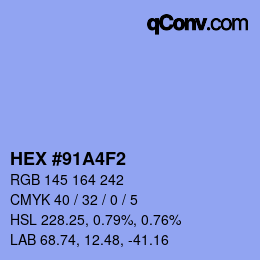 カラーコード: HEX #91A4F2 | qconv.com