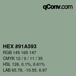 颜色代码: HEX #91A593 | qconv.com