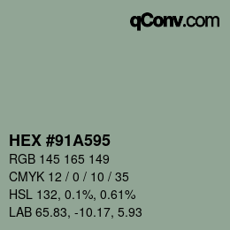 Color code: HEX #91A595 | qconv.com