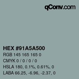 Color code: HEX #91A5A500 | qconv.com