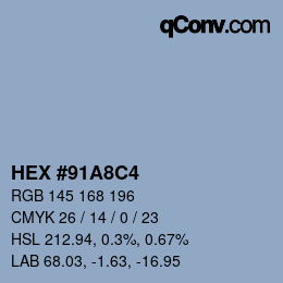 Color code: HEX #91A8C4 | qconv.com