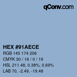 Color code: HEX #91AECE | qconv.com