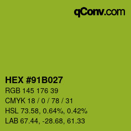 Color code: HEX #91B027 | qconv.com