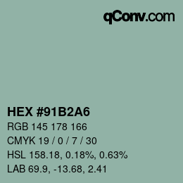 Color code: HEX #91B2A6 | qconv.com
