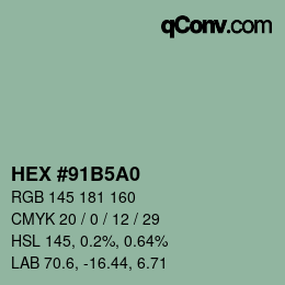 Color code: HEX #91B5A0 | qconv.com