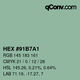 Color code: HEX #91B7A1 | qconv.com