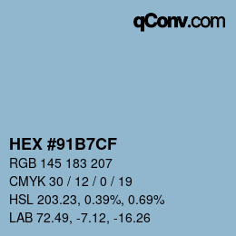 Código de color: HEX #91B7CF | qconv.com