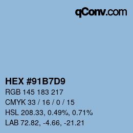 Color code: HEX #91B7D9 | qconv.com